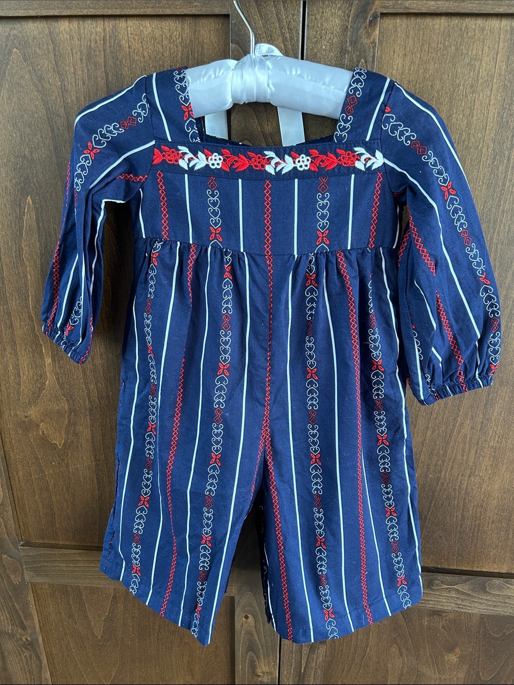Janie and Jack Navy Blue Red and White Embroidered Girls One-Piece Bodysuit